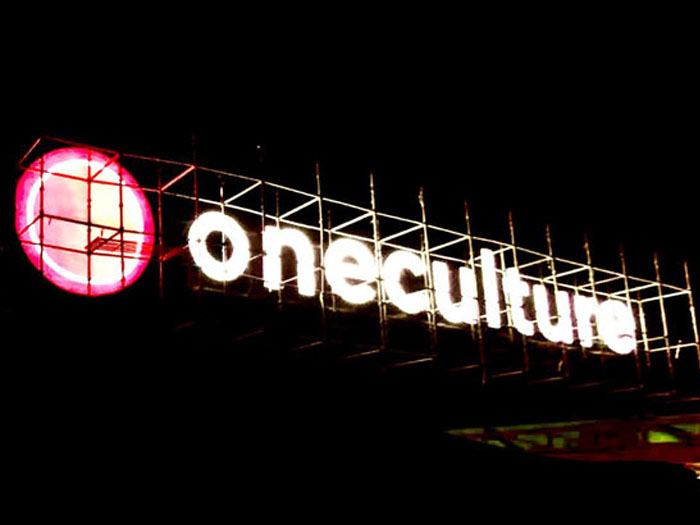 100X20 FT LETTERS BUILIDNG SIGNAGE FOR ONE CULTURE CO-WORKING GURGAON