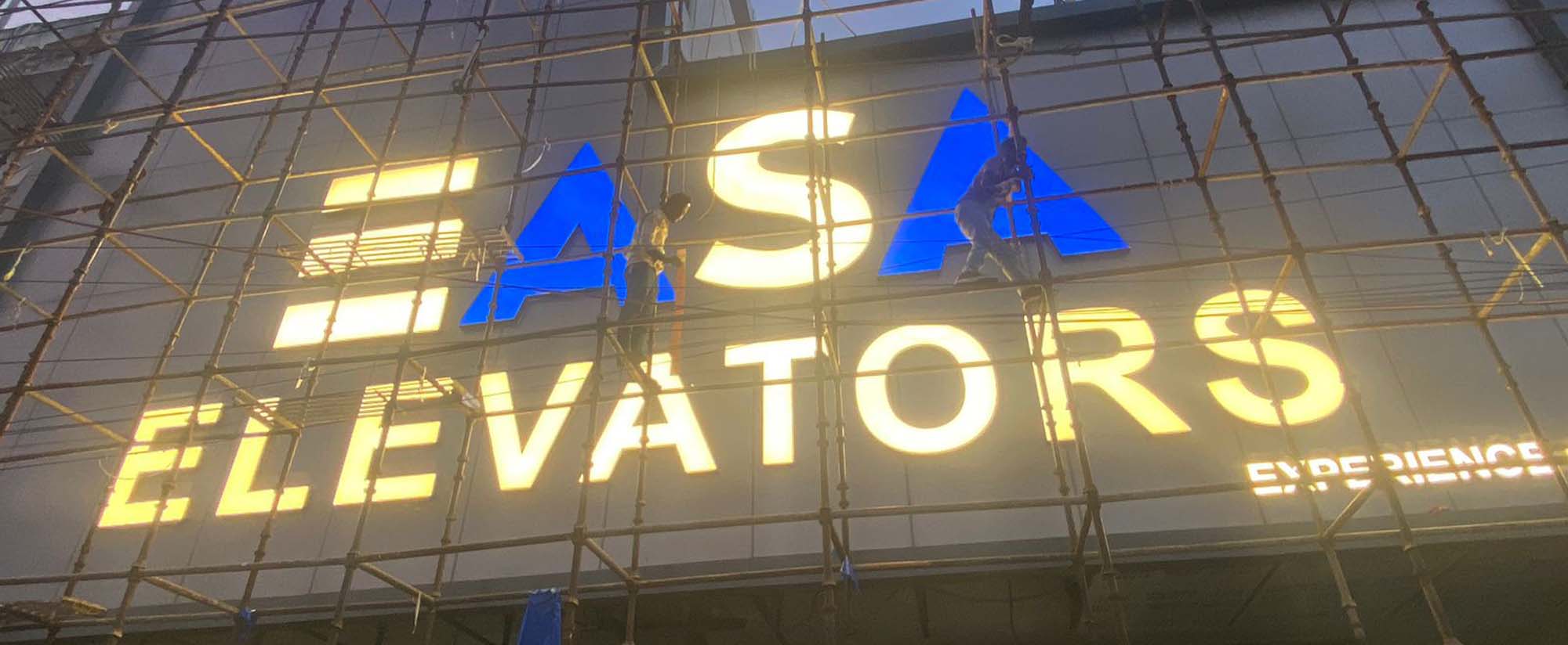 LED Glow Sign Board signage Delhi NCR EASA Elevators Pvt Ltd Lift & Elevator Company in Delhi NCR