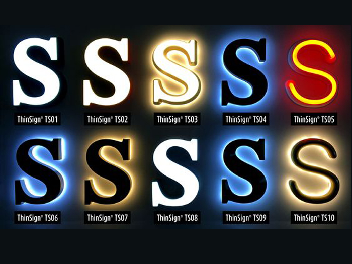 STEEL, ACRYLIC, ALUMINIUM, BRASS CHANNEL LETTERS WITH LIGHT EFFECTS 