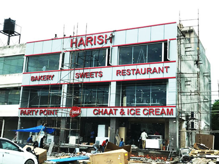 HARISH BAKERY RESTURENT STEEL CHANNEL LETTERS INSTALLED IN JHARSA GGN