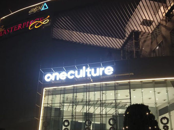 ONE CULTURE GLOW SIGN BOARD INSTALLED IN AIPL MASTERPIECE BUILDING GGN
