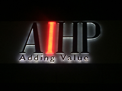 AIHP BUILDER COMMERCIAL PROJECT LED SIGNAGE INSTALLED IN UDHYOG VIHAR 