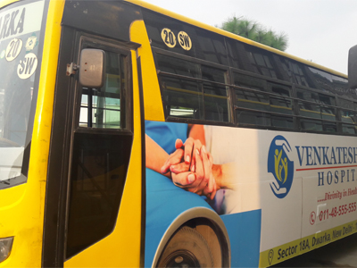 BUS BRANDING WRAPPING WITH VINYL FOR HOSPITAL SECTOR 18A  DWARKA DELHI